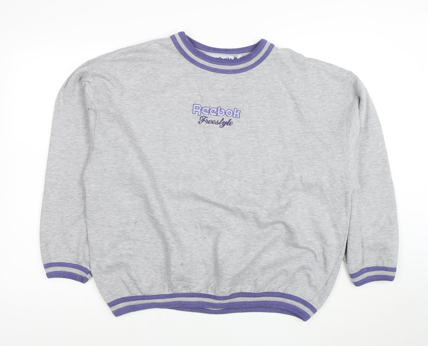 Reebok Freestyle Womens Grey Purple Trim Sweatshirt Size 14/16