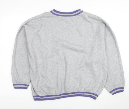 Reebok Freestyle Womens Grey Purple Trim Sweatshirt Size 14/16