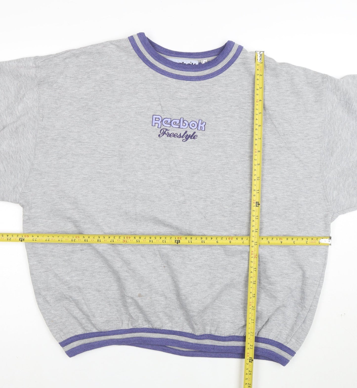 Reebok Freestyle Womens Grey Purple Trim Sweatshirt Size 14/16