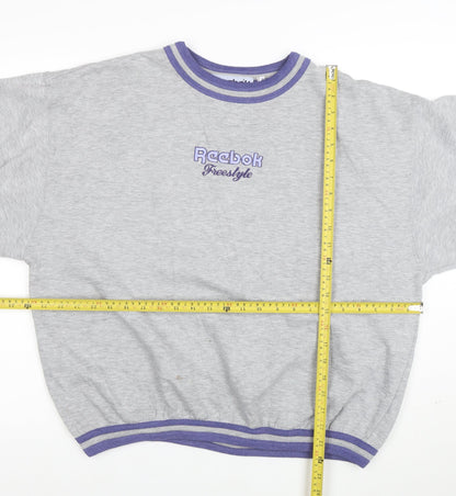 Reebok Freestyle Womens Grey Purple Trim Sweatshirt Size 14/16