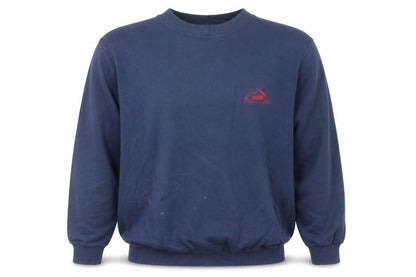 Puma Mens Blue Small Pullover Logo Sweatshirt Vintage Style