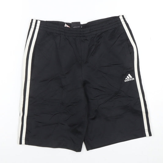 Adidas Boys Black Performance Essentials Athletic Shorts 11-12 Years M