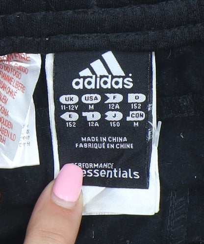 Adidas Boys Black Performance Essentials Athletic Shorts 11-12 Years M