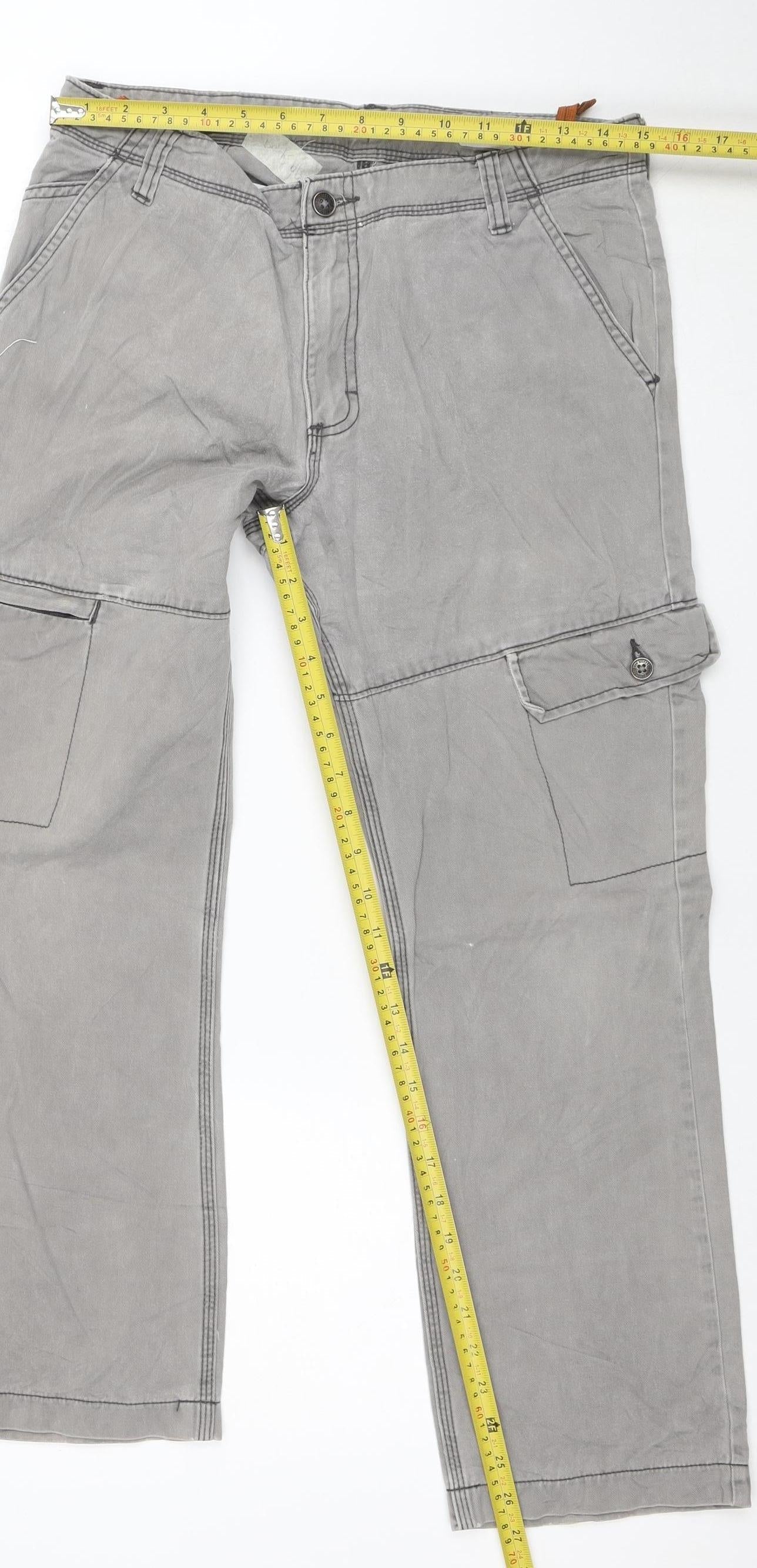 Lee Womens Grey Cargo Slim Fit Jeans Size 16