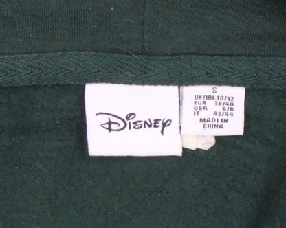 Disney Women's Green Pullover Hoodie Size S 10/12 Hooded Graphic Print