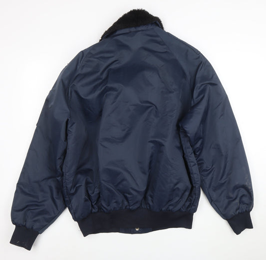 Aero Mode Mens Blue Pepsi Bomber Jacket L Nylon Vintage Workwear