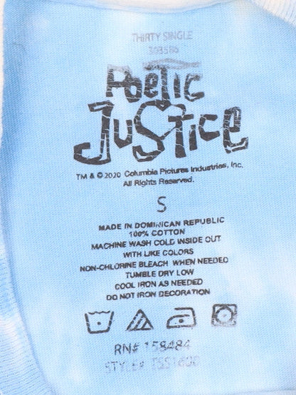 Poetic Justice Men's Blue Tie-Dye Graphic T-Shirt Size S