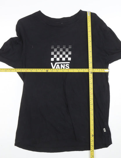 Vans Womens Black Long Sleeve Crew Neck Cotton T-Shirt Size M