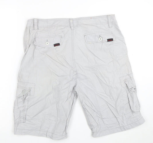 Wear First Men's Grey Cargo Shorts Size 32 Cotton Lightweight Casual
