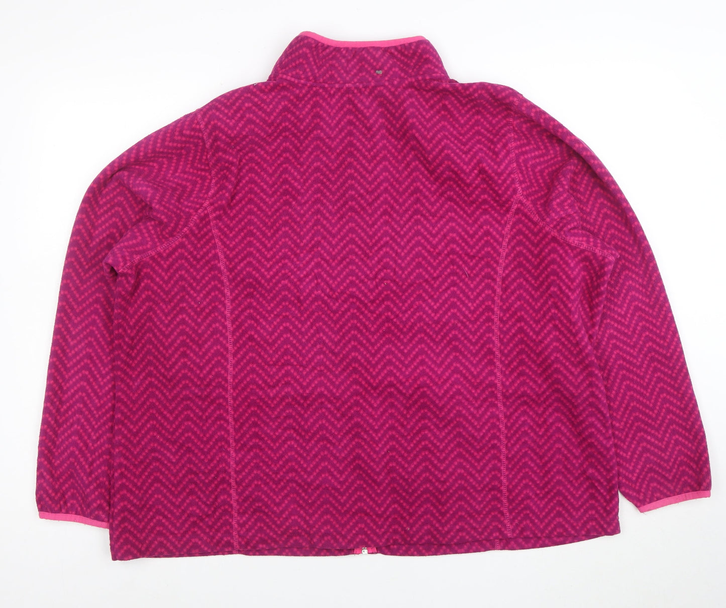 Made For Life Women's Pink Geometric Fleece Jacket 2XL