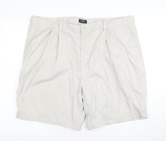 Dockers Men's Beige Chino Shorts Size 44 Pleated Cotton Twill