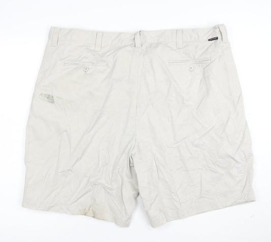 Dockers Men's Beige Chino Shorts Size 44 Pleated Cotton Twill