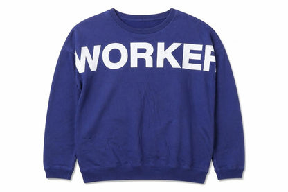 Lee Men’s Blue Graphic Worker Sweatshirt S Pullover Crew Neck