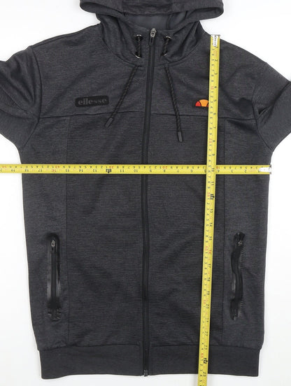 Ellesse Men's Grey XS Full Zip Hoodie with Logo Detail