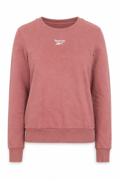Reebok Womens Pink XS Pullover Crew Neck Sweatshirt Cotton Blend
