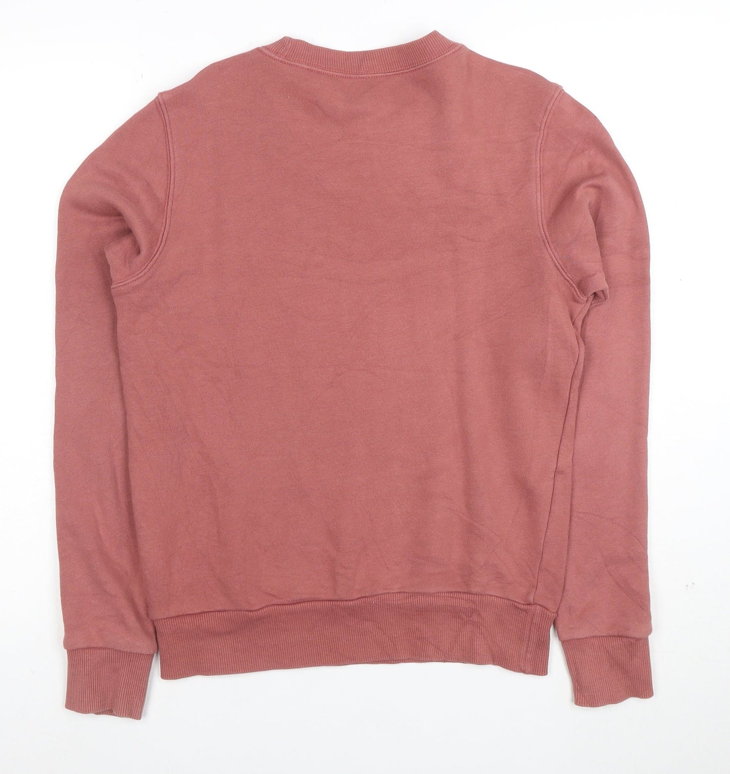 Reebok Womens Pink XS Pullover Crew Neck Sweatshirt Cotton Blend