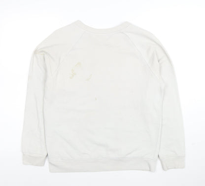 Levi's Womens White XS Pullover Sweatshirt Logo Cotton Blend
