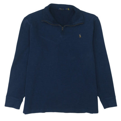 Ralph Lauren Men Blue 1/2 Zip Cotton Knit Sweatshirt L
