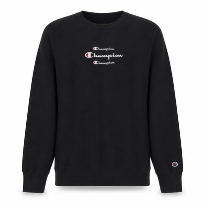 Champion Men's Black Large Pullover Crew Neck Logo Sweatshirt