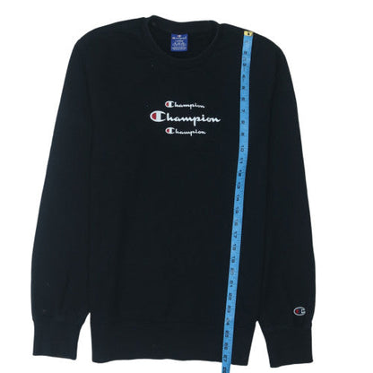 Champion Men's Black Large Pullover Crew Neck Logo Sweatshirt