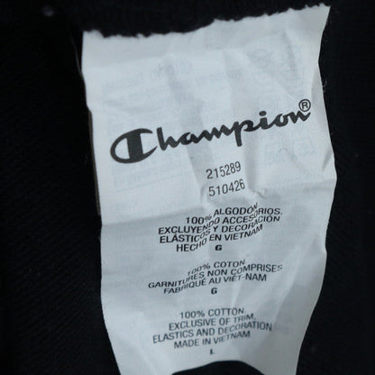 Champion Men's Black Large Pullover Crew Neck Logo Sweatshirt