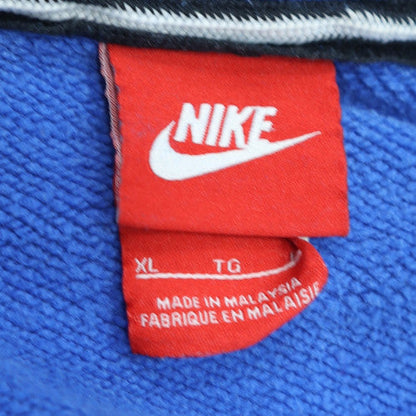 Nike Womens Blue XL Pullover Sweatshirt Crew Neck Logo Print Cotton Blend