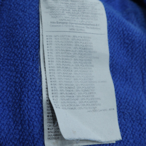 Nike Womens Blue XL Pullover Sweatshirt Crew Neck Logo Print Cotton Blend