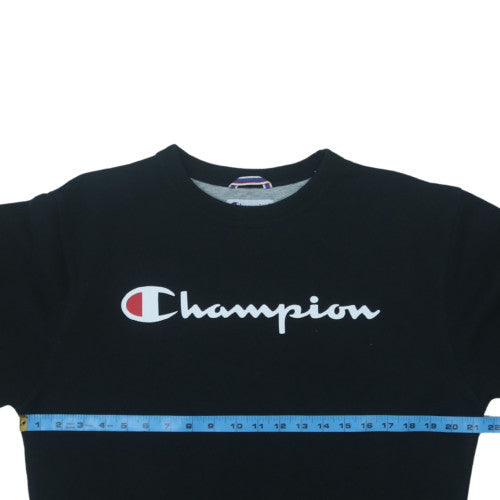 Champion Men's Black Small Pullover Logo Fleece Sweatshirt