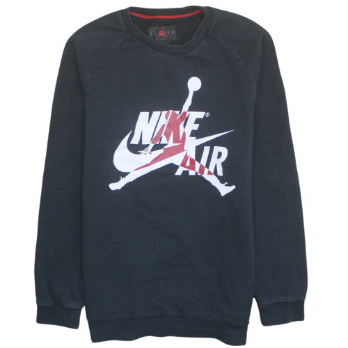 Nike Jordan Air Mens Black L Sweatshirt Crew Neck Pullover