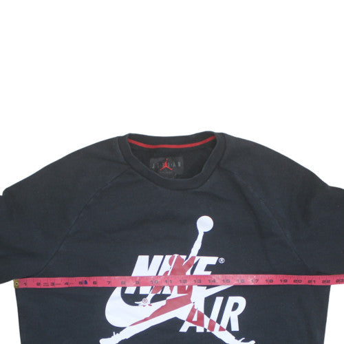 Nike Jordan Air Mens Black L Sweatshirt Crew Neck Pullover