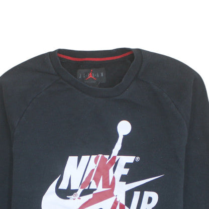 Nike Jordan Air Mens Black L Sweatshirt Crew Neck Pullover