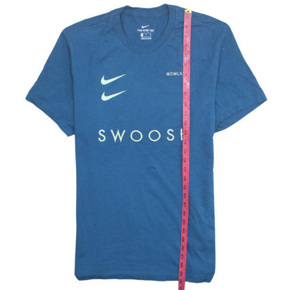 Nike Men's Blue XL Swoosh Graphic Cotton Crew Neck T-Shirt