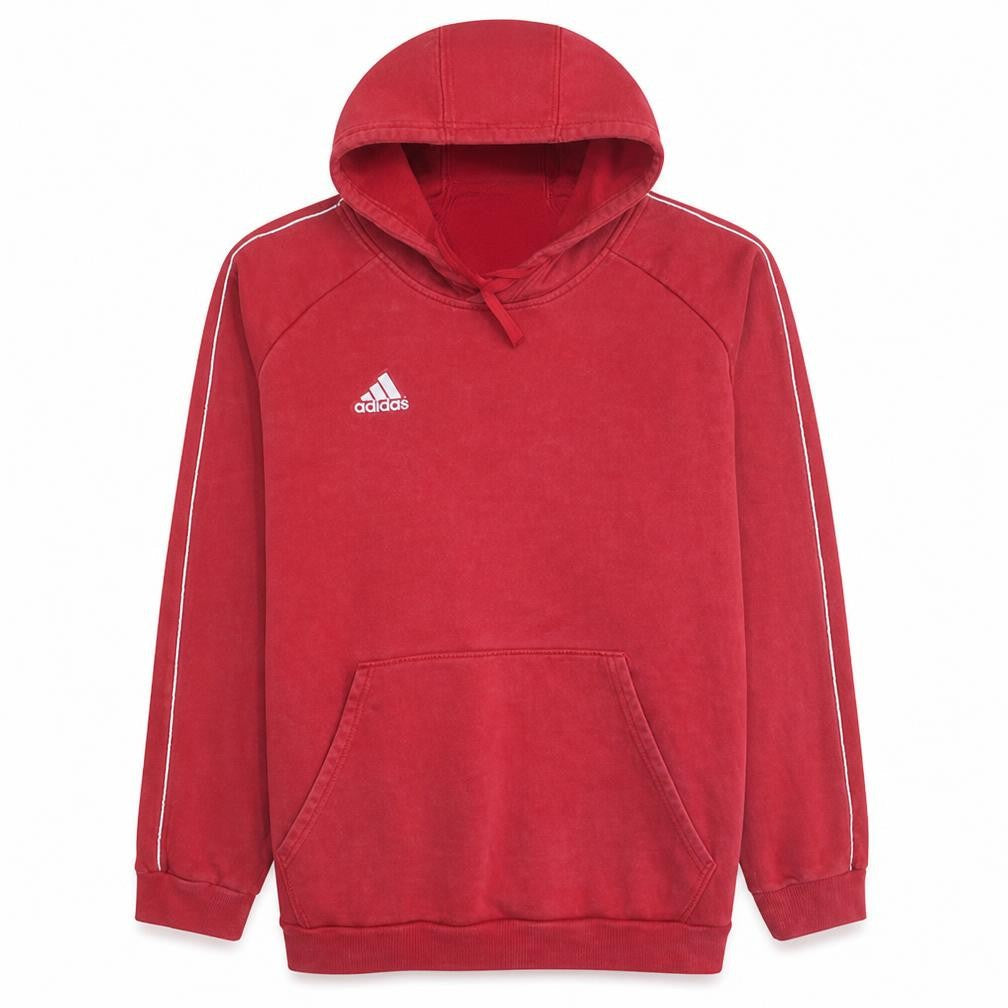 Front view of Adidas Men's Red 2XL Pullover Hoodie Fleece Sports Sweatshirt