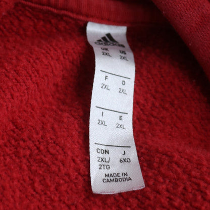 Adidas Men's Red 2XL Pullover Hoodie Fleece Sports Sweatshirt