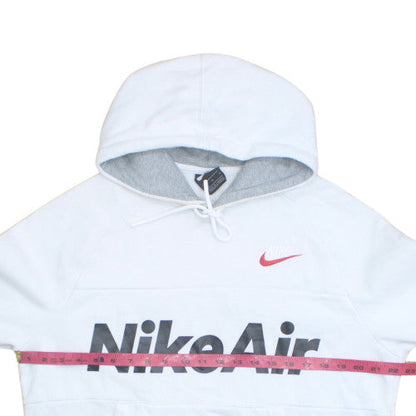 Nike Men’s White Pullover Hoodie M Logo Sports Fleece Sweatshirt