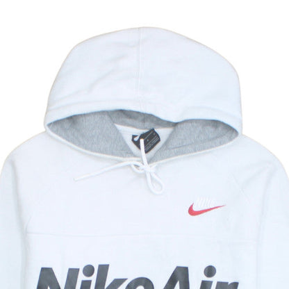 Nike Men’s White Pullover Hoodie M Logo Sports Fleece Sweatshirt