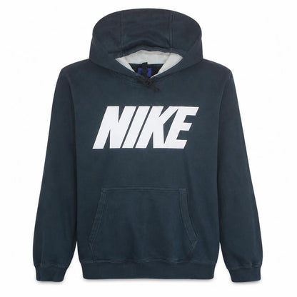 Nike Men Black Pullover Hoodie M Fleece Logo Sportswear