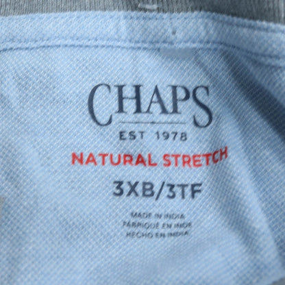 Chaps Men's Grey 3XL Big & Tall Classic Fit Stretch Polo Shirt