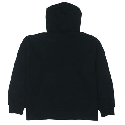 FILA Womens Black Pullover Hoodie L Logo Fleece Sweatshirt