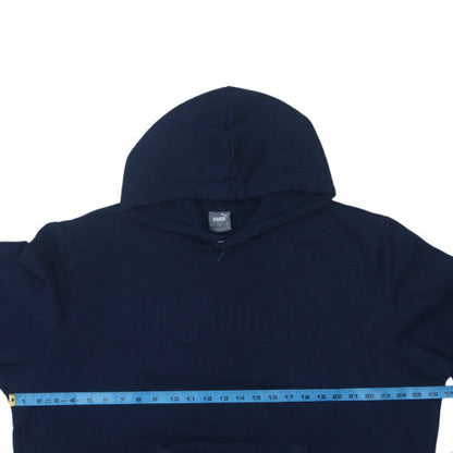 Puma Mens Blue XL Pullover Hoodie Fleece Logo Sports Sweatshirt