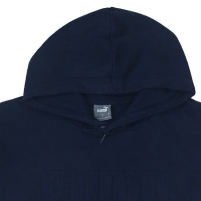 Puma Mens Blue XL Pullover Hoodie Fleece Logo Sports Sweatshirt