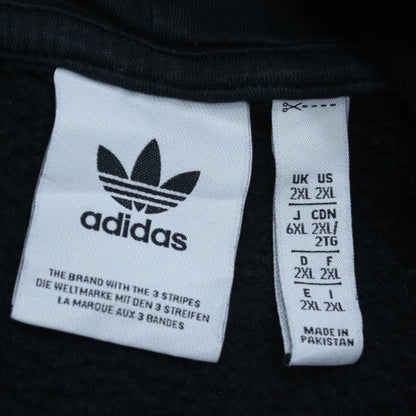 adidas Men Black 2XL Pullover Hoodie with Logo and Pockets