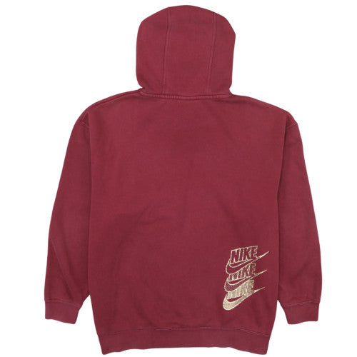 Nike Women's Burgundy Pullover Hoodie Medium Cotton Blend Sweatshirt