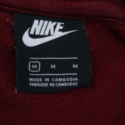 Nike Women's Burgundy Pullover Hoodie Medium Cotton Blend Sweatshirt