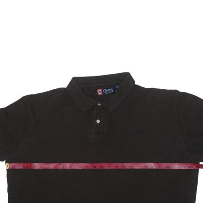 Chaps Men's Black XL Cotton Short Sleeve Polo Shirt