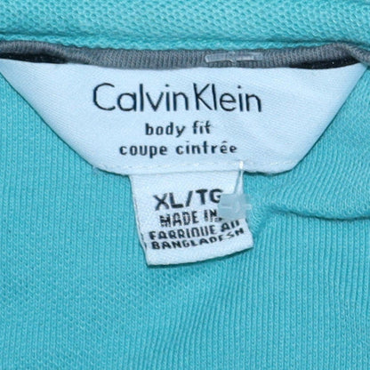 Calvin Klein Men's Blue Pima Cotton Body Fit Polo Shirt XL