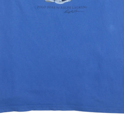 Ralph Lauren Polo Bear Blue Cotton Men's Short Sleeve T-Shirt Size L