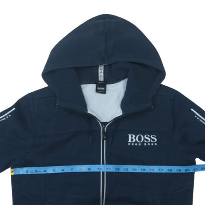 Hugo Boss Mens Blue Regular Fit Full Zip Hoodie Size M