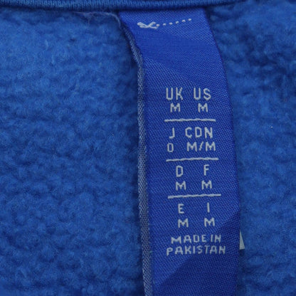 adidas Mens Blue Pullover Hoodie M Regular Fit Logo Fleece Sweatshirt