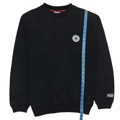 Converse Men's Black Crew Neck Logo Pullover Sweatshirt Size L